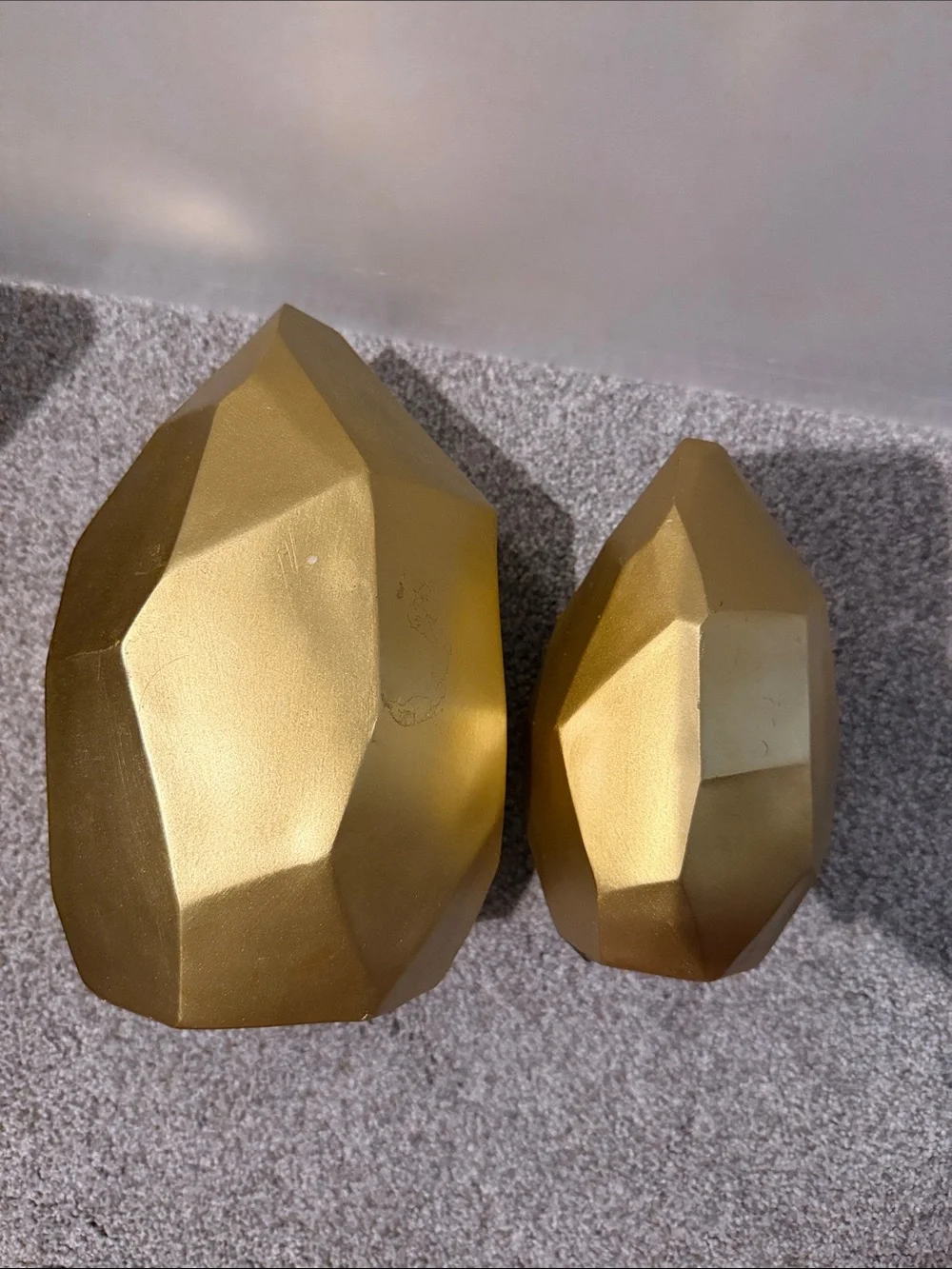Gold Geometric Accent Sculptures - Set of 2